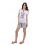 Ogham γυναικεία καλοκαιρινή πυτζάμα ροζ T-shirt & animal shorts 2502 - Themooncat.com